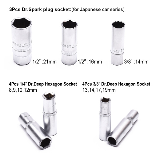 Набор инструментов 132 предметов 1/2" и 3/8"  Арт. 510822